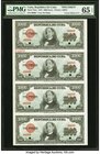 Cuba Republica de Cuba 1000 Pesos 1947 Pick 76As Uncut Sheet of 4 Specimens PMG Gem Uncirculated 65 EPQ. This 1947 dated offering is the first of thre...