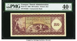 Curacao De Curacaosche Bank 100 Gulden 1960 Pick 55 PMG Extremely Fine 40 EPQ. A fantastic higher denomination, which was the last Pick/date variety f...
