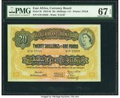 East Africa East African Currency Board 20 Shillings=1 Pound 1.1.1955 Pick 35 PMG Superb Gem Unc 67 EPQ. A spectacular top tier graded example from th...