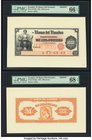 Ecuador Banco Central del Ecuador 1000 Sucres 1926 Pick S164fp; S164bp Front And Back Proofs PMG Gem Uncirculated 66 EPQ; Superb Gem Unc 68 EPQ. A pai...