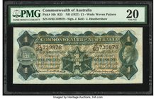 Australia Commonwealth Bank of Australia 1 Pound ND (1927) Pick 16b R25 PMG Very Fine 20. This scarce type features the signature combination of Kell ...