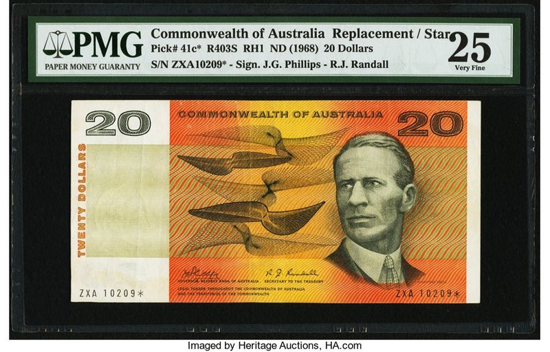 Australia Commonwealth of Australia Reserve Bank 20 Dollars ND (1968) Pick 41c* ...