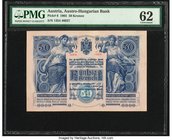 Austria Austro-Hungarian Bank 50 Kronen 2.1.1902 Pick 6 PMG Uncirculated 62. A pleasurable 50 Kronen from the 1902 Issue. Clean bright paper, deep blu...