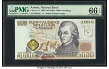 Austria Austrian National Bank 5000 Schilling 4.1.1988 Pick 153 PMG Gem Uncirculated 66 EPQ. An iconic highest denomination from the pre-Euro series. ...