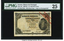 Azores Banco de Portugal 2 1/2 Mil Reis Prata 30.7.1909 Pick 8b PMG Very Fine 25. For this issue, the same plates and colors were used as the notes th...