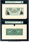 Bolivia Banco Boliviano 100 Pesos Fuertes 18xx (ca. 1868) Pick S116fp; S116bp Front And Back Proofs PMG Gem Uncirculated 66 EPQ; Superb Gem Unc 67 EPQ...