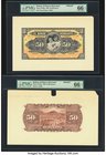 Bolivia Banco Mercantil 50 Bolivianos 1.11.1906 Pick S176fp Front And Back Proofs PMG Gem Uncirculated 66 EPQ(2). Excellent engraving is seen on this ...