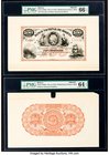 Bolivia Banco Nacional de Bolivia 100 Bolivianos 187x (ca. 1873) Pick S189fp; S189bp Front And Back Proofs PMG Gem Uncirculated 66 EPQ; Choice Uncircu...