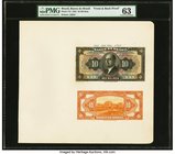 Brazil Banco do Brasil 10 Mil Reis 1923 Pick 114p; 115p Two Front and Back Proof Sets PMG Choice Uncirculated 63; Gem Uncirculated 65 EPQ. A lovely pa...
