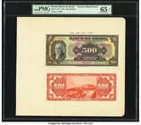 Brazil Banco do Brasil 500 Mil Reis 1923 Pick 122A Front and Back Proofs PMG Gem Uncirculated 65 EPQ. An example of Front and Back Proofs of a high de...