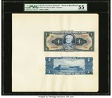 Brazil Tesouro Nacional Group Lot of Three PMG Graded Examples. 1 Cruzeiro ND (ca. 1944) Pick 132p Front and Back Proofs PMG About Uncirculated 55, co...