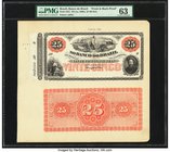Brazil Banco Do Brazil 25 Mil Reis ND (ca. 1860) Pick S251 Front and Back Proofs PMG Choice Uncirculated 63. No serials or signatures are seen on thes...