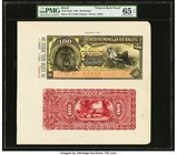 Brazil Banco de Credito Popular 100 Mil Reis 3.8.1890 Pick S553p Front and Back Uniface Proofs PMG Gem Uncirculated 65 EPQ. This stunning denomination...