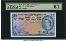 British Caribbean Territories Currency Board 2 Dollars 2.1.1961 Pick 8c PMG Choice Uncirculated 64 EPQ. The last date of issue for this design on exce...