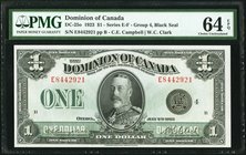 Canada Dominion of Canada $1 2.7.1923 DC-25o PMG Choice Uncirculated 64 EPQ. A handsome and completely uncirculated example of this final variety for ...