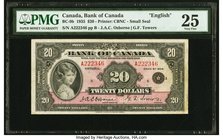 Canada Bank of Canada $20 1935 BC-9b PMG Very Fine 25. A handsome and original example, featuring strong paper and vivid colors for the grade point. T...