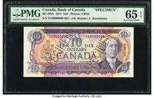 Canada Bank of Canada $10 1971 BC-49aS Specimen PMG Gem Uncirculated 65 EPQ. A high-grade Specimen from a November 1999 Bank of Canada auction where t...