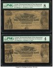 Canada Bend of Petticodiac, NB- Westmorland Bank of New Brunswick $1 1.11.1859 Ch.# 800-10-10 Two Examples PMG Graded Good 4; Very Good 8. A pair of w...
