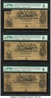 Canada Bend of Petticodiac, NB- Westmorland Bank of New Brunswick $4 1.6.1854 Ch.# 800-10-30 Three Examples PMG Graded Very Good 8; Good 6; Good 6. A ...