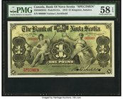 Canada Kingston, Jamaica- Bank of Nova Scotia 1 Pound 2.1.1919 Ch.# 550-38-02-04s Pick S131s Specimen PMG Choice About Unc 58 EPQ. This beautiful Spec...