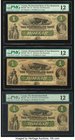 CanadaMoncton, NB- Westmorland Bank of New Brunswick $1 1.8.1861 Ch.# 800-12-02 Three Examples PMG Fine 12 (3). Great color is found on all three of t...