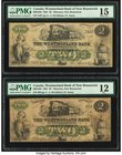 Canada Moncton, NB- Westmorland Bank of New Brunswick $2 1.8.1861 Ch.# 800-12-04, Two Examples PMG Graded Choice Fine 15; Fine 12. The McAllister sign...