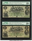 Canada Moncton, NB- Westmorland Bank of New Brunswick $5 1.8.1861 Ch.# 800-12-06a Two Examples PMG Graded Very Fine 20; Very Fine 20 Net. A moderately...