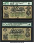 Canada Moncton, NB- Westmorland Bank of New Brunswick $5 1.8.1861 Ch.# 800-12-06R Two Remainders PMG Very Good 10 (2). A well printed pair of 5 Dollar...