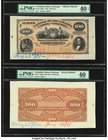 Colombia Banco Nacional de los Estados Unidos de Colombia 100 Pesos ND; 1881 Pick 146p1; 146p2 Face and Back Proofs PMG Graded Extremely Fine 40 EPQ; ...