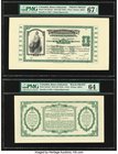 Colombia Banco Industrial 1 Peso 18.5.1918 (ND 1919) Pick S551p1; S551p2 Front and Back Proofs PMG Superb Gem Unc 67 EPQ; Choice Uncirculated 64. A lo...