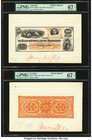 Colombia Banco Popular de Medellin 50 Centavos ND (1883) Pick S770p1; S770p2 Face and Proofs PMG Superb Gem Unc 67 EPQ (2). A superbly graded set of f...