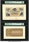 Colombia Banco Popular de Medellin 10 Pesos ND (1883-85) Pick S773p1; S773p2 Front and Back Proofs PMG Gem Uncirculated 65 EPQ; Superb Gem Unc 67 EPQ....