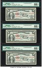 Cuba Banco Nacional de Cuba 1 Peso 1953 Pick 86a Six Consecutive Commemorative Examples PMG Gem Uncirculated 66 EPQ (6). A lovely run of six consecuti...
