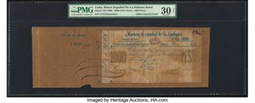 Cuba Banco Espanola de la Habana 1000 Pesos 1800's Pick Unlisted Bond Remainder PMG Very Fine 30. A high denomination Remainder Bond from a bank seate...