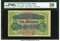 East Africa Currency Board 10 Shillings 1.1.1933 Pick 21 PMG Very Fine 20. A comment free example of a scarce variety. King George V on the face, and ...