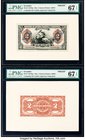 Ecuador Compania de Credito Agricola e Industrial 2 Sucres ND (18xx) Pick S272fp; S272bp Front and Back Proofs PMG Superb Gem Unc 67 EPQ (2). This han...