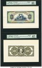 El Salvador Banco Occidental 500 Colones ND (1925-29) Pick S199fp; S199bp Front And Back Proofs PMG Gem Uncirculated 65 EPQ; Superb Gem Unc 67 EPQ. Vi...