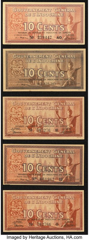 French Indochina Government General De L'Indochine 10 Cents ND (1939) Pick 85a; ...