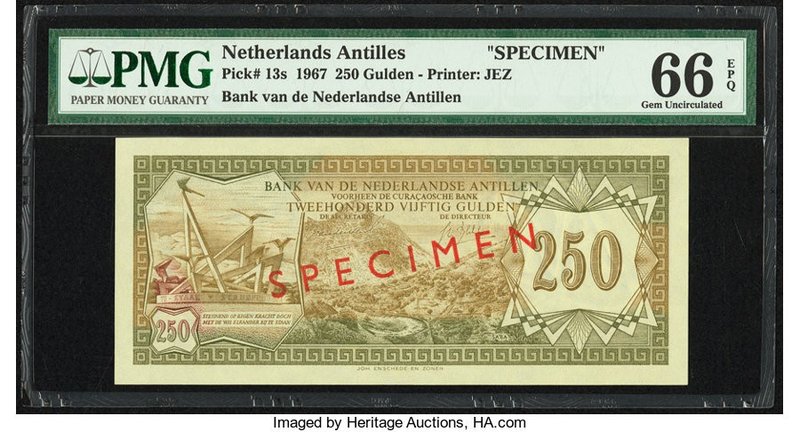 Netherlands Antilles Bank van de Nederlandse Antillen 250 Gulden 28.8.1967 Pick ...