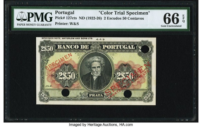 Portugal Banco de Portugal 2 Escudos 50 Centavos ND (1922-26) Pick 127cts Color ...