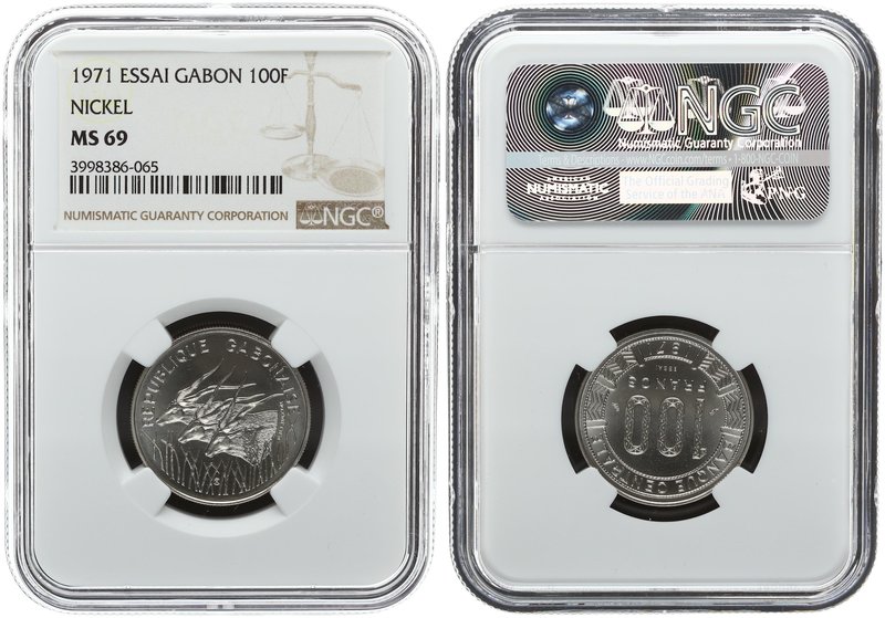 Gabon 100 Francs 1971. NGC MS 69