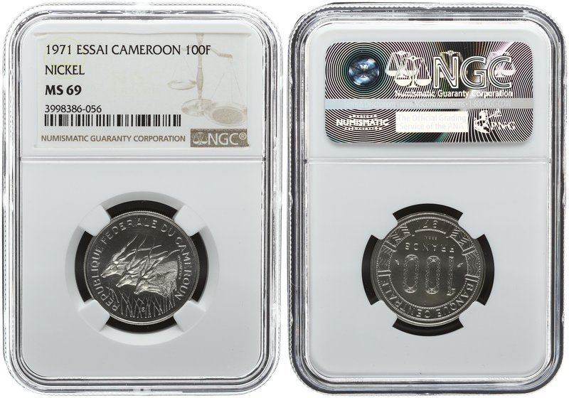Cameroon 100 Francs 1971. NGC MS 69