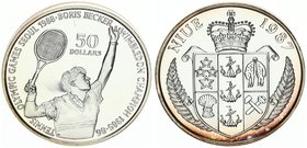 Niue Republic 50 Dollars 1987. Boris Becker