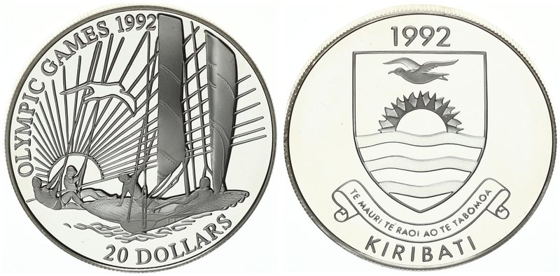 Kiribati 20 Dollars 1992. Sailing