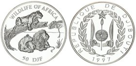Djibouti 50 Francs 1997. Lions