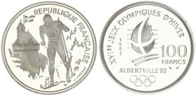 France 100 Francs 1991. Cross-country Skiing