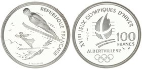 France 100 Francs 1991. Ski Jumping
