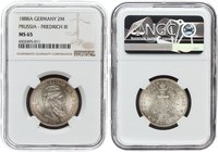 Germany 2 Mark 1888. NGC MS 65