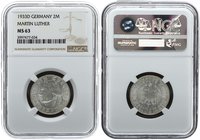 Germany 2 mark 1933. NGC MS 63