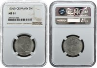 Germany†2 mark 1936. NGC MS 61